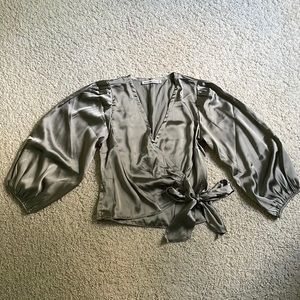 Abercrombie & Fitch Satin Wrap Top
